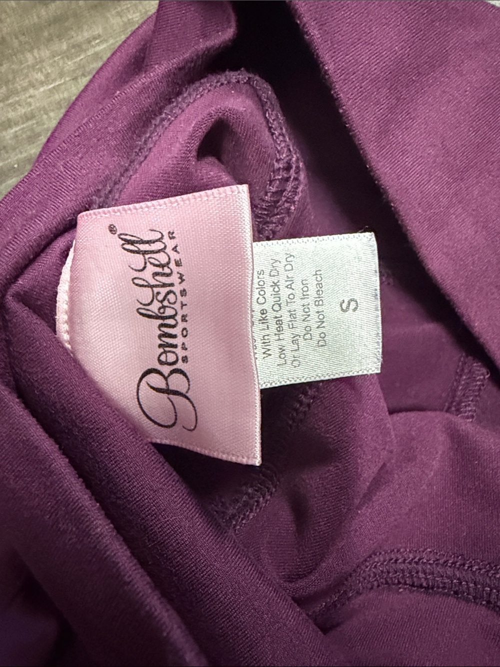 Bombshell Sportswear Deep Plum High-Waist Leggings - Picture 8 of 8